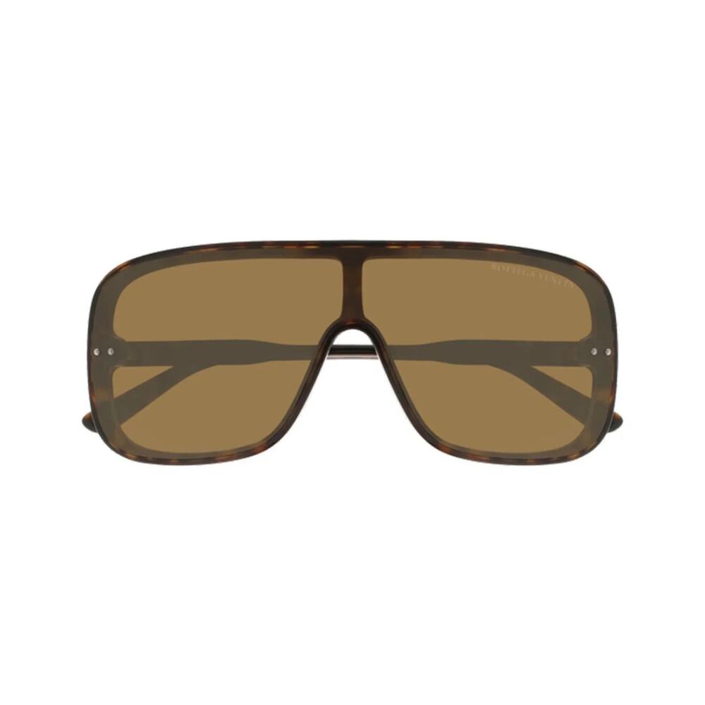 Bottega Veneta Sunglasses BV0167S 003 Havana Oversized Frame Brown Shield Lens